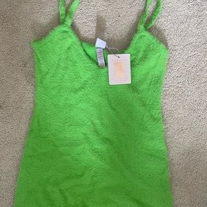 NEW SavagexFenty green fuzzy slip